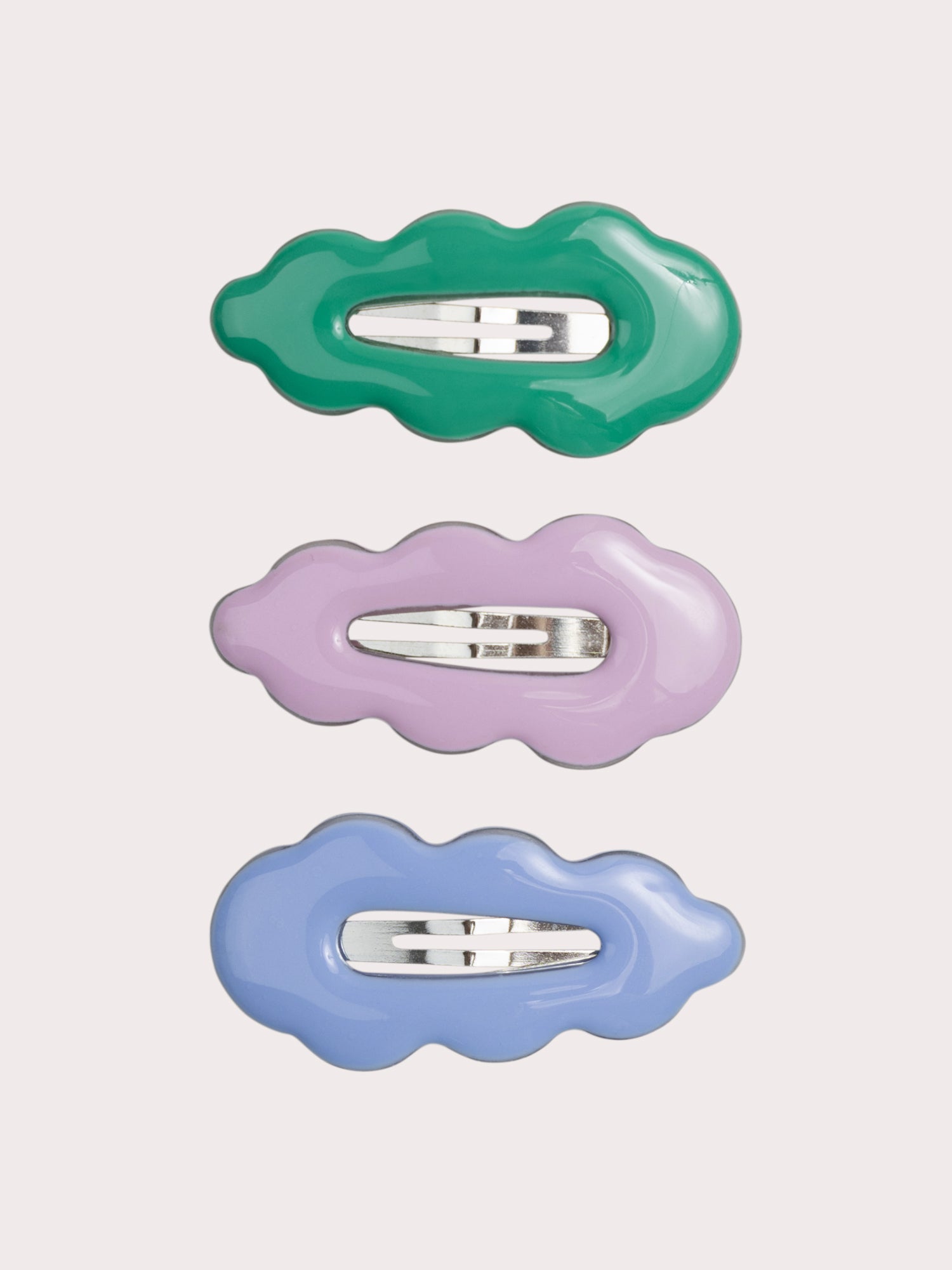 Lot de 3 barrettes formes prganiques multicolores pour fille