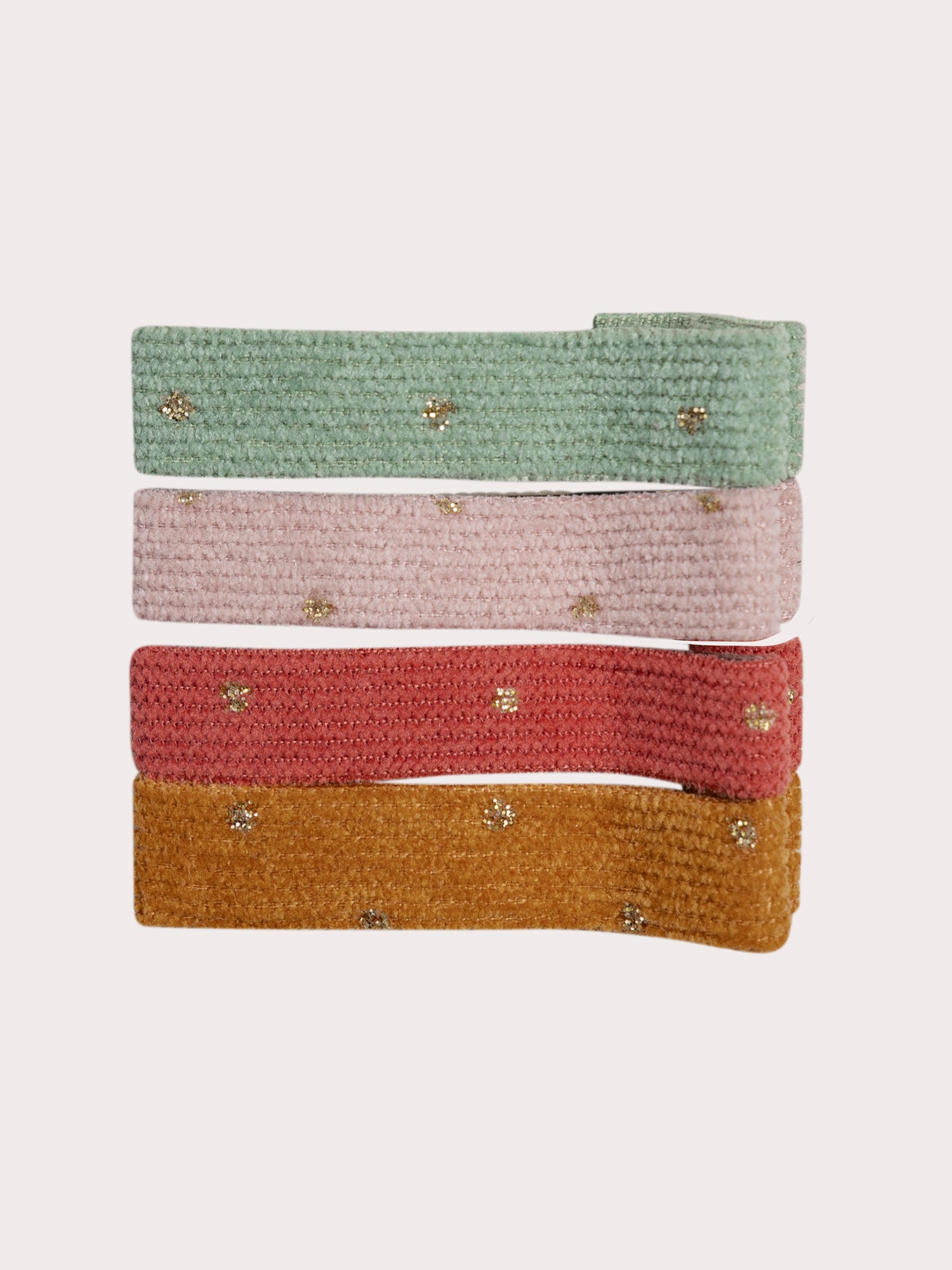 Lot de 4 barrettes en velours brillantes pour fille